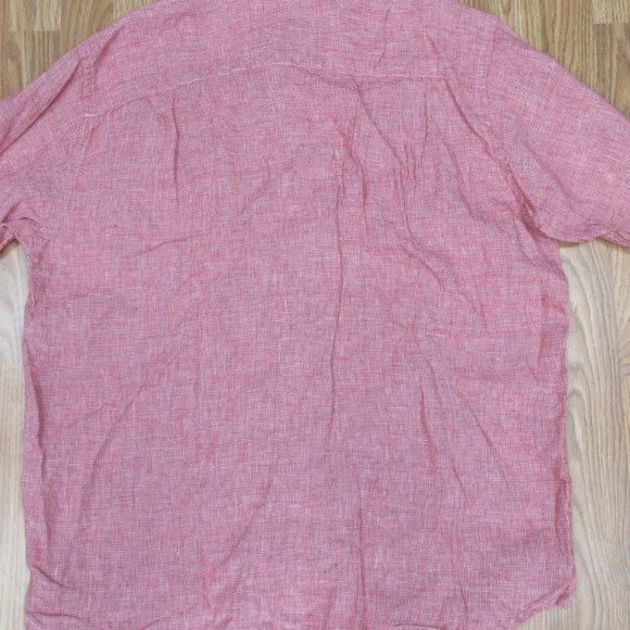 ORVIS REGULAR FIT 100% LINEN SHIRT RED & WHITE Sz X-LARGE, XL - Picture 4 of 4